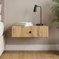 Preview: ARDEBO.de - Wandmontierter Beistelltisch 59 x 34,5 x 17 cm Holzwerkstoff