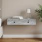 Preview: ARDEBO.de - Wandmontierter Beistelltisch Graues Sonoma 87,5 x 34,5 x 17 cm