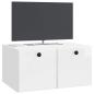 Preview: Wandmontierter TV-Schrank 59,5 x 41 x 30 cm Hochglanz Weiß