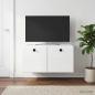 Preview: Wandmontierter TV-Schrank 59,5 x 41 x 30 cm Hochglanz Weiß