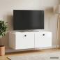 Preview: ARDEBO.de - Wandmontierter TV-Schrank 78,5 x 41 x 30 cm Hochglanz Weiß