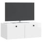 Preview: Wandmontierter TV-Schrank 78,5 x 41 x 30 cm Hochglanz Weiß