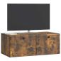 Preview: Wandmontierter TV-Schrank 78,5 x 41 x 30 cm Geräucherte Eiche