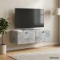 Preview: ARDEBO.de - Wandmontierter TV-Schrank 98 x 41 x 30 cm Betongrau