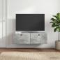 Preview: Wandmontierter TV-Schrank 98 x 41 x 30 cm Betongrau