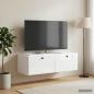 Preview: Wandmontierter TV-Schrank 98 x 41 x 30 cm Hochglanz Weiß