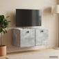 Preview: ARDEBO.de - Wandmontierter TV-Schrank 59,5 x 31 x 30 cm Betongrau