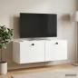 Preview: ARDEBO.de - Wandmontierter TV-Schrank 78,5 x 31 x 30 cm Hochglanz Weiß