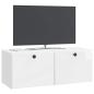 Preview: Wandmontierter TV-Schrank 78,5 x 31 x 30 cm Hochglanz Weiß