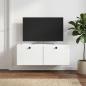 Preview: Wandmontierter TV-Schrank 78,5 x 31 x 30 cm Hochglanz Weiß