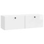 Preview: Wandmontierter TV-Schrank 98 x 31 x 30 cm Hochglanz Weiß