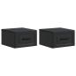 Preview: Wandmontierter Nachttisch 2 stk. Schwarz 34,5 x 33 x 20 cm