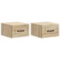 Preview: Wandmontierter Nachttisch 2 stk. Sonoma-Eiche 34,5 x 33 x 20 cm