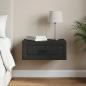 Preview: ARDEBO.de - Wandmontierter Nachttisch Schwarz 49 x 34,5 x 20 cm