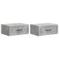 Preview: Wandmontierter Nachttisch 2 Stk. Betongrau 49 x 34,5 x 20 cm