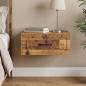 Preview: ARDEBO.de - Wandmontierter Nachttisch Altholz 49 x 34,5 x 20 cm