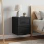 Preview: ARDEBO.de - Wandmontierter Nachttisch 2 stk. Schwarz 34,5 x 33 x 40 cm