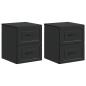 Preview: Wandmontierter Nachttisch 2 stk. Schwarz 34,5 x 33 x 40 cm