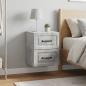 Preview: ARDEBO.de - Wandmontierter Nachttisch 2 stk. Betongrau 34,5 x 33 x 40 cm