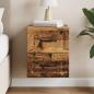 Preview: ARDEBO.de - Wandmontierter Nachttisch Altholz 34,5 x 33 x 40 cm