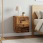 Preview: ARDEBO.de - Wandmontierter Nachttisch 2 stk. Altholz 34,5 x 33 x 40 cm