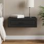 Preview: ARDEBO.de - Wandmontierter Beistelltisch Schwarz 59 x 34,5 x 17 cm