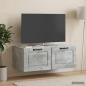 Preview: ARDEBO.de - Wandmontierter TV-Schrank Betongrau 78,5 x 41 x 30 cm