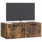 Preview: Wandmontierter TV-Schrank Geräucherte Eiche 78,5 x 41 x 30 cm