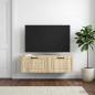 Preview: ARDEBO.de - Wandmontierter TV-Schrank Sonoma-Eiche 98 x 31 x 30 cm