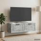 Preview: Wandmontierter TV-Schrank Betongrau 98 x 31 x 30 cm