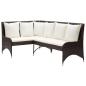 Preview: ARDEBO.de - Garten-Ecksofa 2-tlg. Poly Rattan Braun