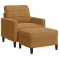 Preview: Sessel mit Hocker Braun 60 cm Samt