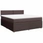Preview: Boxspringbett mit Matratze Dunkelbraun 180x200 cm Stoff