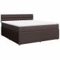 Preview: Boxspringbett mit Matratze Dunkelbraun 180x200 cm Stoff