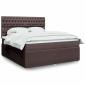 Preview: ARDEBO.de - Boxspringbett mit Matratze Dunkelbraun 180x200 cm Stoff