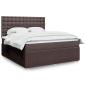 Preview: ARDEBO.de - Boxspringbett mit Matratze Dunkelbraun 180x200 cm Stoff