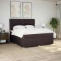Preview: ARDEBO.de - Boxspringbett mit Matratze Dunkelbraun 180x200 cm Stoff
