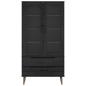Preview: Glasvitrine MOLDE 90 x 35 x 175 cm Massives Kiefernholz Schwarz