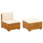 Preview: Garten-Lounge-Set mit Kissen 2 Stück Braun Massivholz Akazie