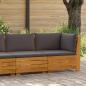 Preview: ARDEBO.de - Garten-Lounge-Set mit Kissen 2 Stück Braun Massivholz Akazie