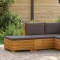 Preview: ARDEBO.de - Garten-Lounge-Set mit Kissen 2 Stück Braun Massivholz Akazie