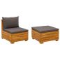 Preview: Garten-Lounge-Set mit Kissen 2 Stück Braun Massivholz Akazie