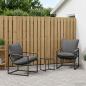 Preview: ARDEBO.de - Gartensofa-set 3 stk. Schwarz und Anthrazit Stahl