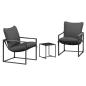 Preview: Gartensofa-set 3 stk. Schwarz und Anthrazit Stahl