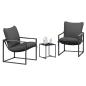 Preview: Gartensofa-set 3 stk. Schwarz und Anthrazit Stahl