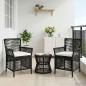 Preview: ARDEBO.de - Gartenstuhl 2 stk. Schwarz und Creme Poly-Rattan