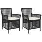 Preview: Gartenstuhl 2 stk. Schwarz und Creme Poly-Rattan
