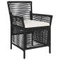 Preview: Gartenstuhl 2 stk. Schwarz und Creme Poly-Rattan