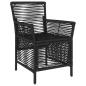 Preview: Gartenstuhl 2 stk. Schwarz und Creme Poly-Rattan