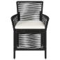 Preview: Gartenstuhl 2 stk. Schwarz und Creme Poly-Rattan
